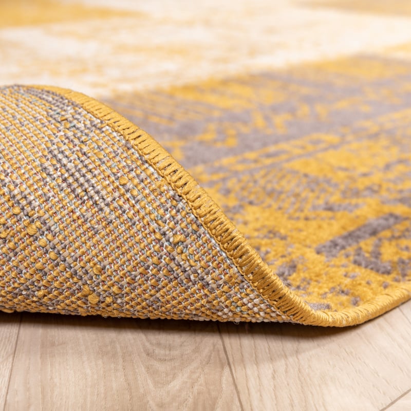 Patchwork Rug - Spring Ochre Yellow/Taupe