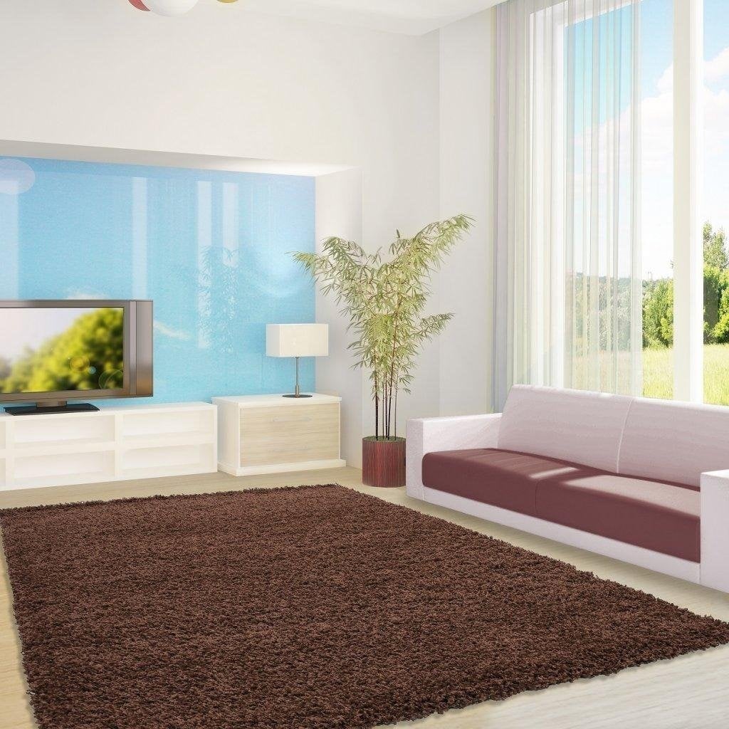 High pile floor rug - Life Brown