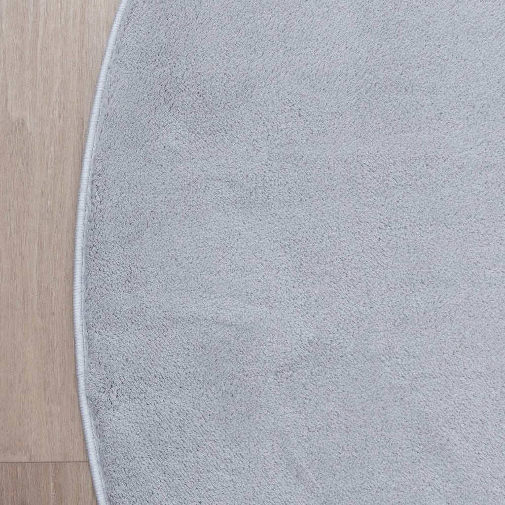 Round Washable Rug - Vivid Grey