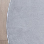 Round Washable Rug - Vivid Grey