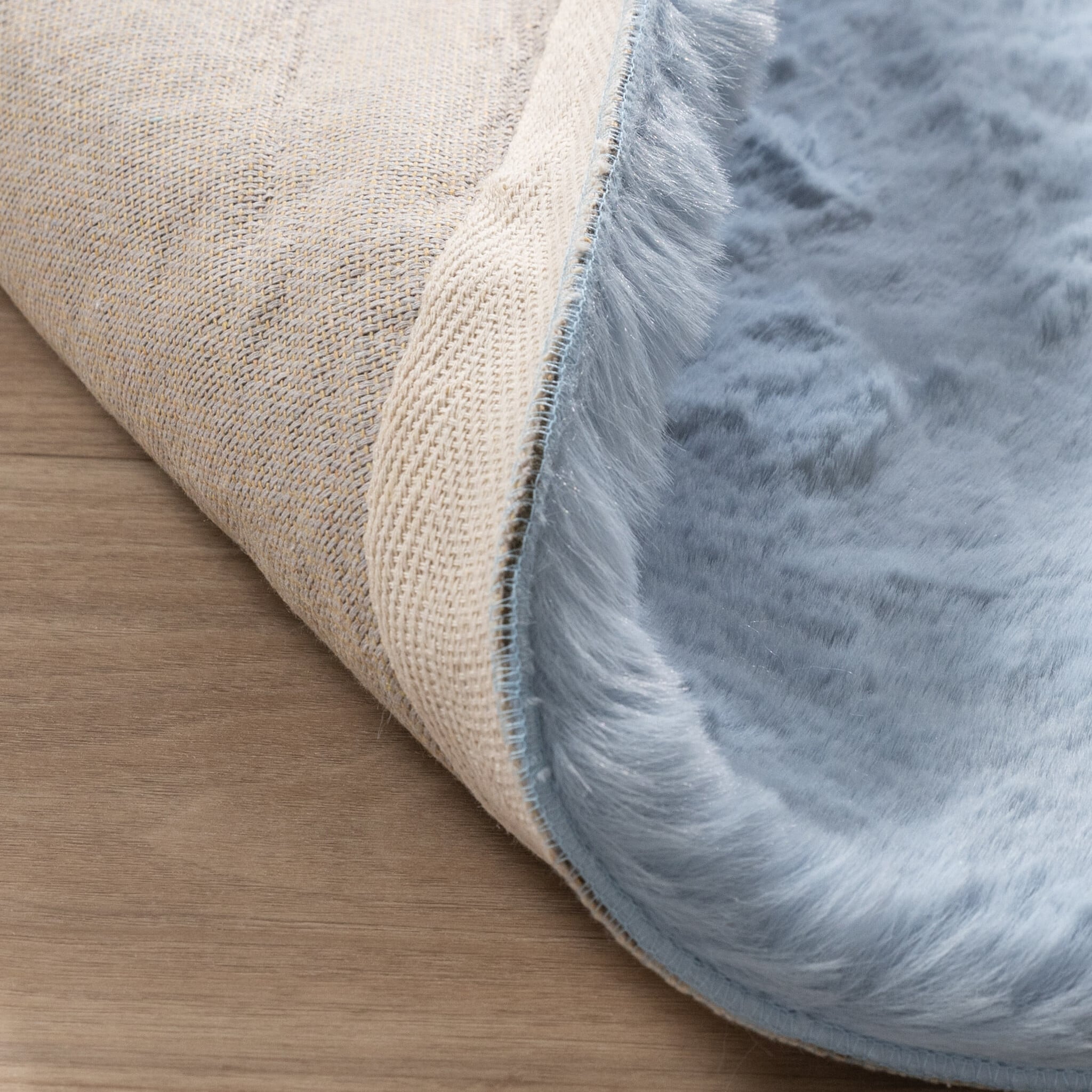 Round High Pile Rug - Comfy Supreme Light Blue
