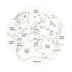 Round Kids Rug - Globe Cream