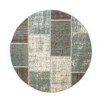 Round Patchwork Rug - Spring Green/Grey