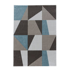 Retro floor rug - Stencil Box Blue/Brown