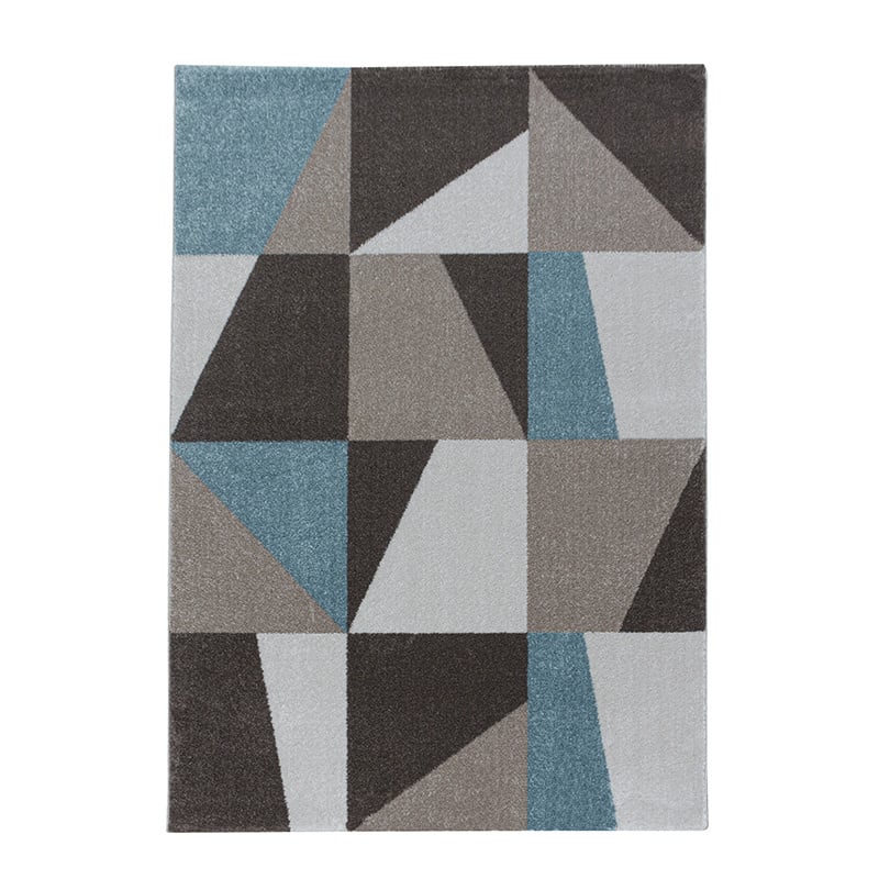 Retro floor rug - Stencil Box Blue/Brown