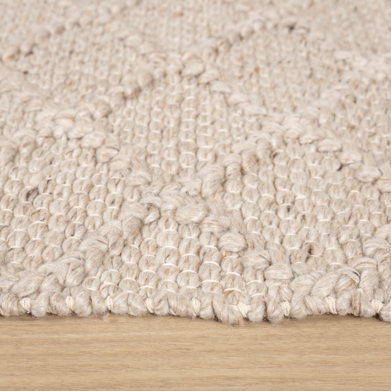 Wool Woven Rug - Knit Beige