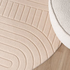 Round Scandinavian Rug - Charm Arches Beige