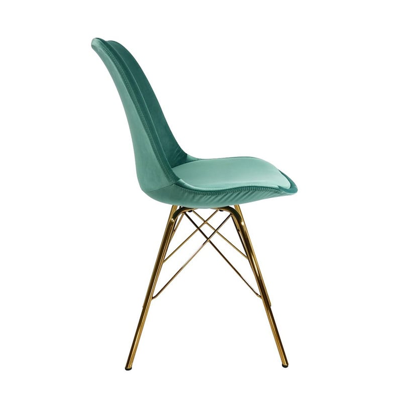 Velvet Chair Mint Green - Gold Frame