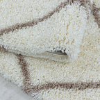 Round Berber Rug - Agadir Lines Creme/Beige