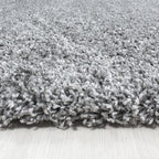 Round high-pile floor rug - Life Light Grey