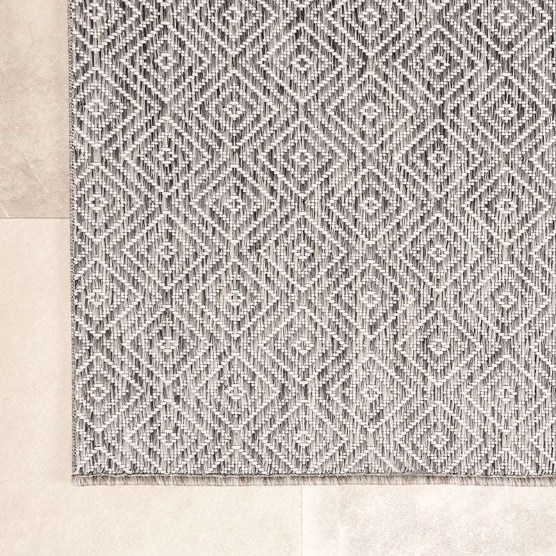 Outdoor Rug - Summer Tile Light Grey