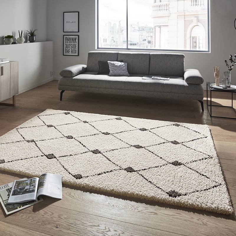 High-pile floor rug - Allure Create Cream