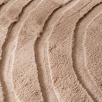 Round High Pile Rug - Carvy Arches Taupe