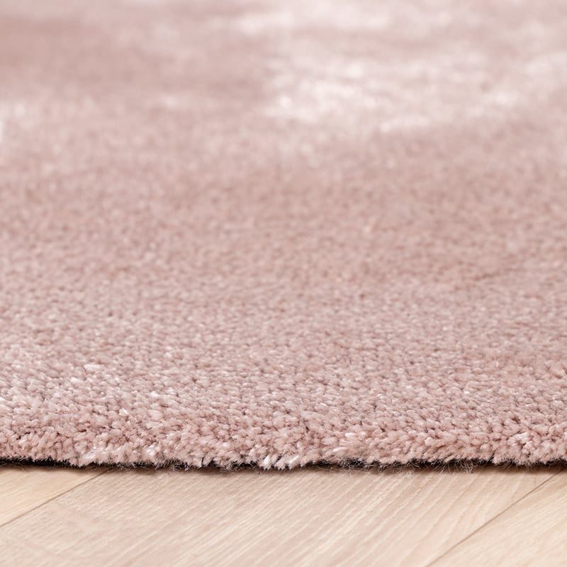 Round Washable Viscose Rug - Vive Dusty Pink