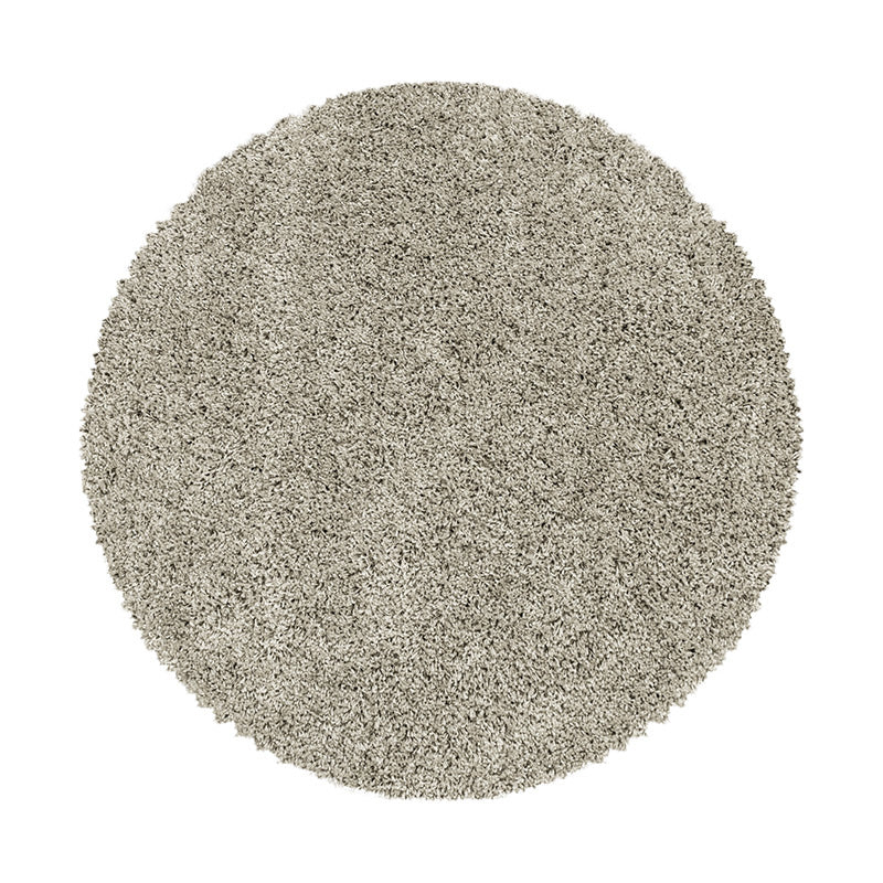 Round high-pile floor rug - Softy Beige