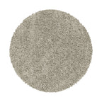 Round high-pile floor rug - Softy Beige