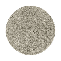 Round high-pile floor rug - Softy Beige