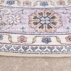 Round Vintage Outdoor Rug - Santo Flora White