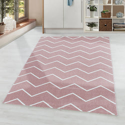 Low-pile floor rug - Smoothly Weave Pink/White