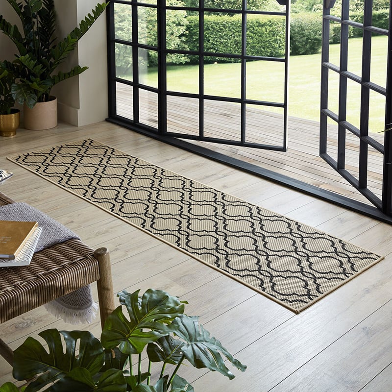 Retro balcony rug - Floreno Milan Beige/Black