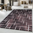 Modern Floor Rug - Streaky Scratch Pink/White