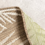 Round Outdoor Rug - Malta Leaves Natural