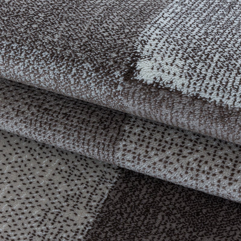 Modern Floor Rug - Streaky Box Brown/Beige