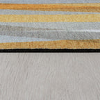 Washable floor rug - Fabio Stripe Grey/Yellow