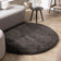 Round high-pile rug - Yves Anthracite