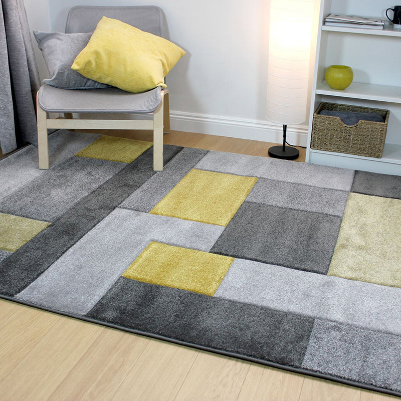 Modern floor rug - Hando Cosmos Ochre Yellow