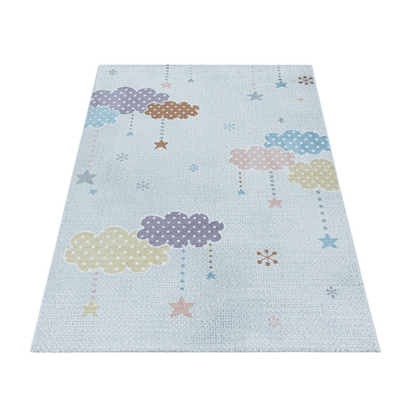 Children's Floor Rug - Lucy Clouds White