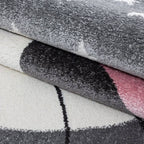 Round children's floor rug - Anna Cat Pink