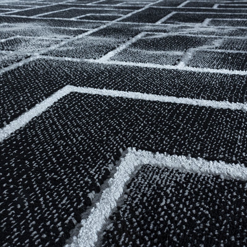 Modern floor rug - Marble Pattern Anthracite/Silver