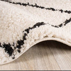 High Pile Runner - Grand Lines Cream/Black