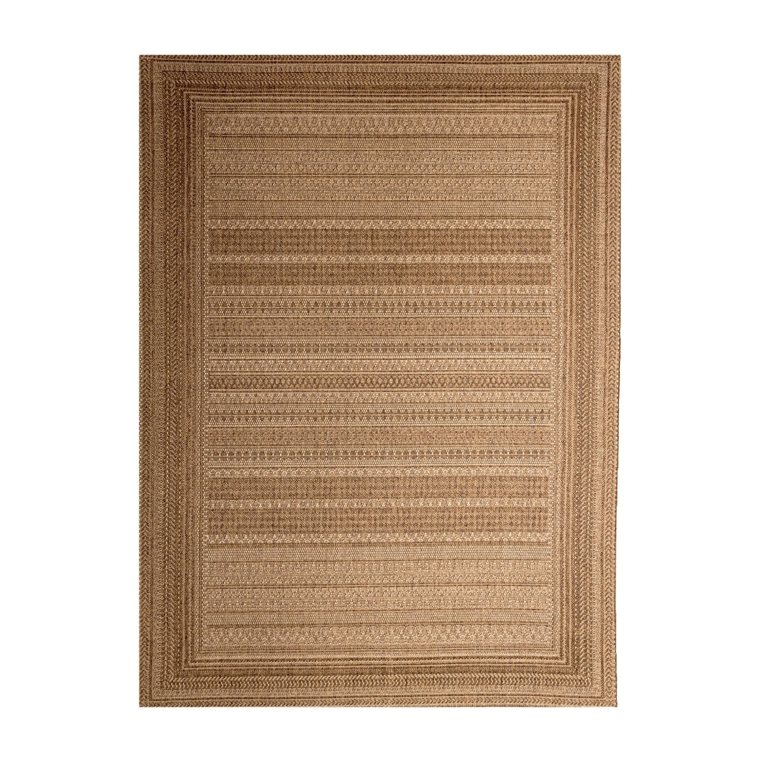 Jute Outdoor Rug - Mavi Stripes Cream/Brown