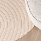 Round Scandinavian Rug - Charm Curves Beige