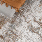 Round washable rug - Misha Grunge Cream/Brown