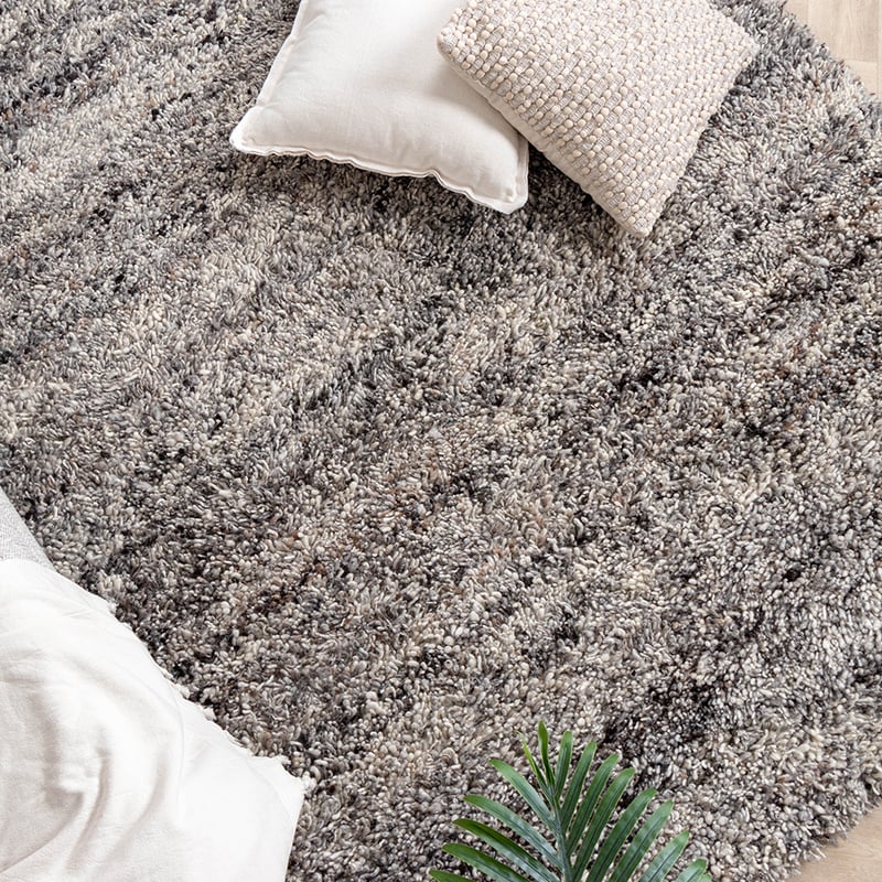 High Pile Wool Rug - Royal Light Grey/Blended