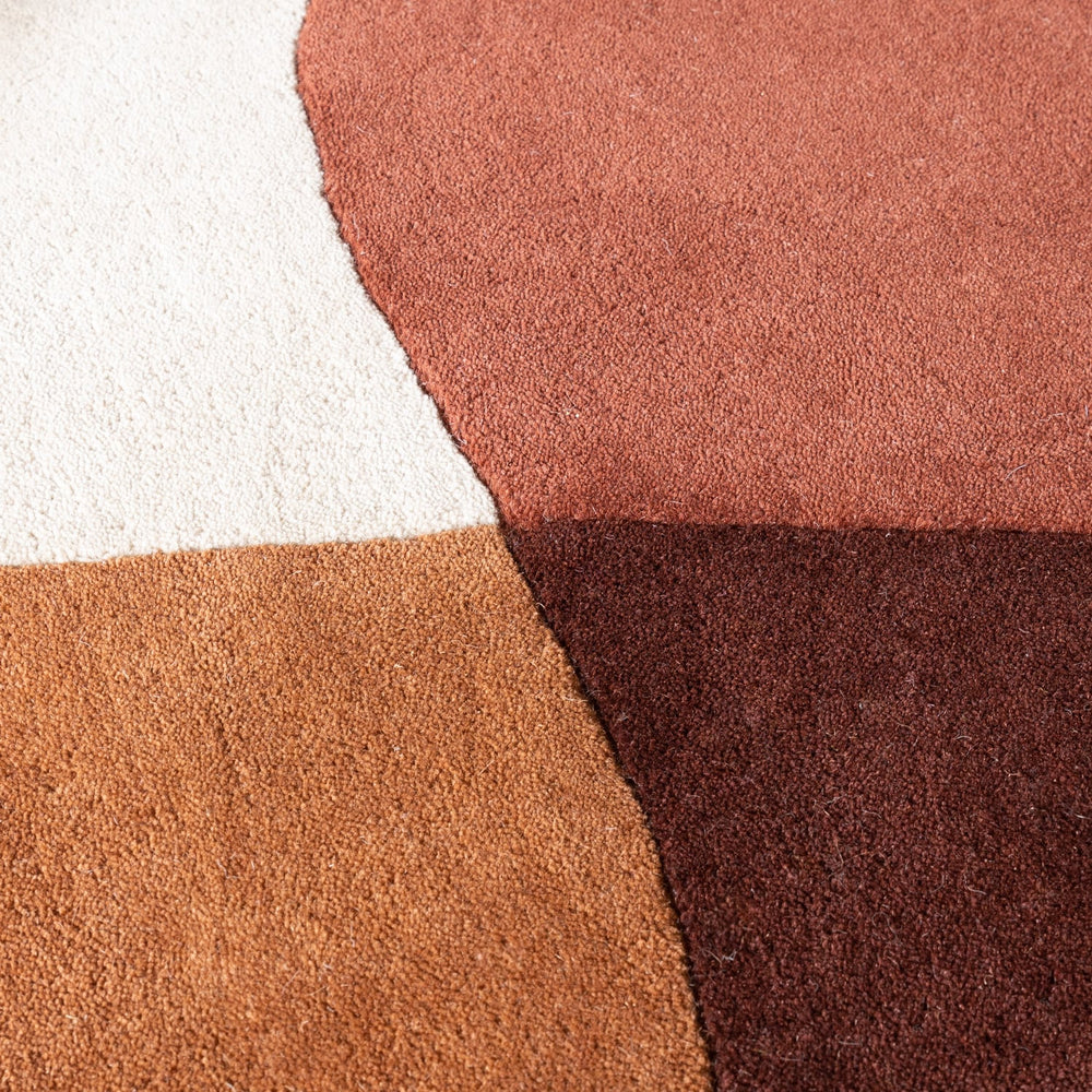 Wool Abstract Rug - Clarice Terracotta