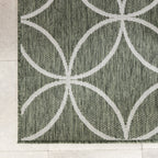 Geometric Outdoor Rug – Faro Ripple Green/White