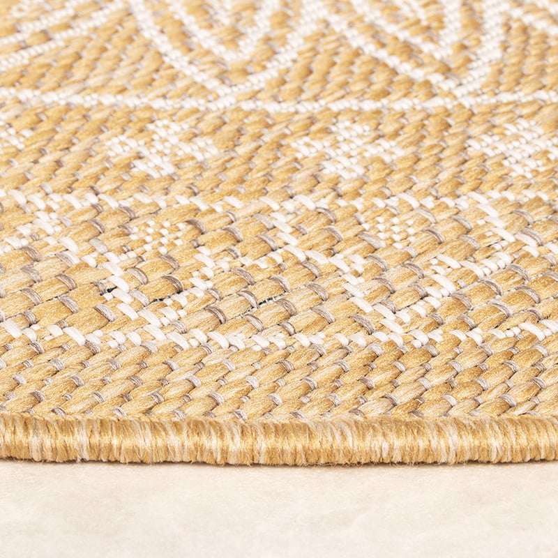 Round Outdoor Rug - Summer Azteca Yellow