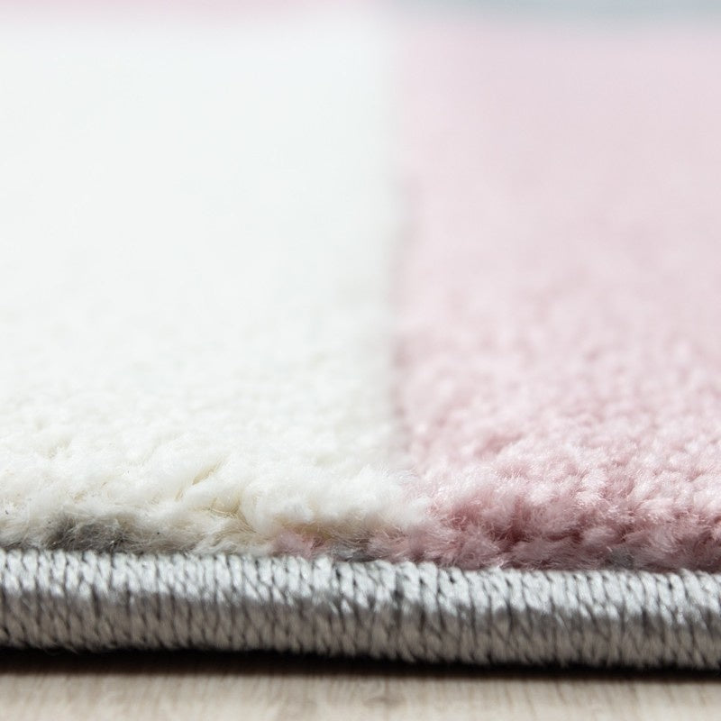 Modern floor rug - Tetris Pink 1310