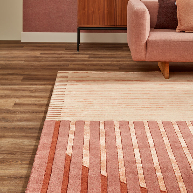 Modern wool floor rug - Fano Red