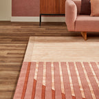 Modern wool floor rug - Fano Red