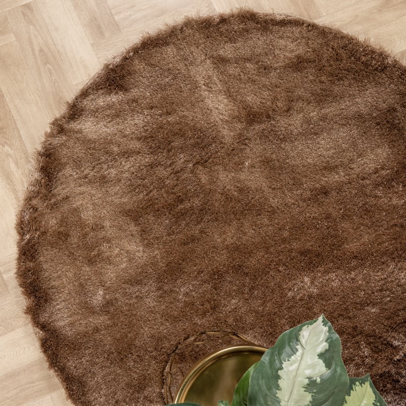 Round High Pile Rug - Glorious Taupe