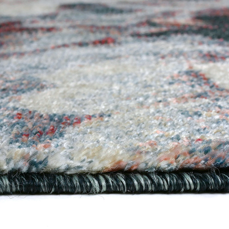 Floral Floor Rug - Flores Blue/Red