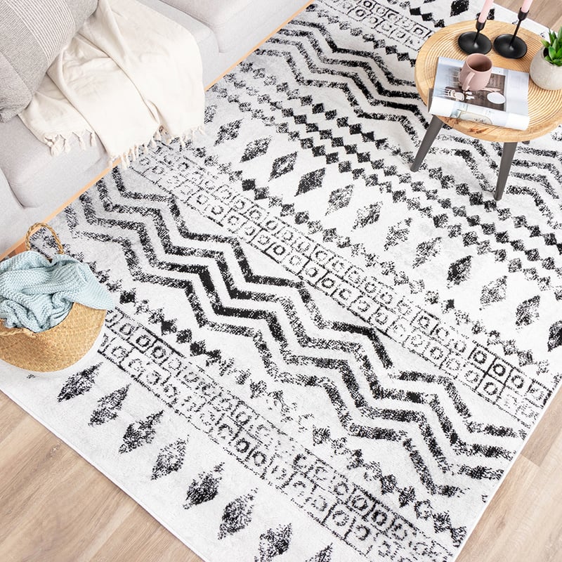 Scandinavian Rug - Scandi Noak Black/White