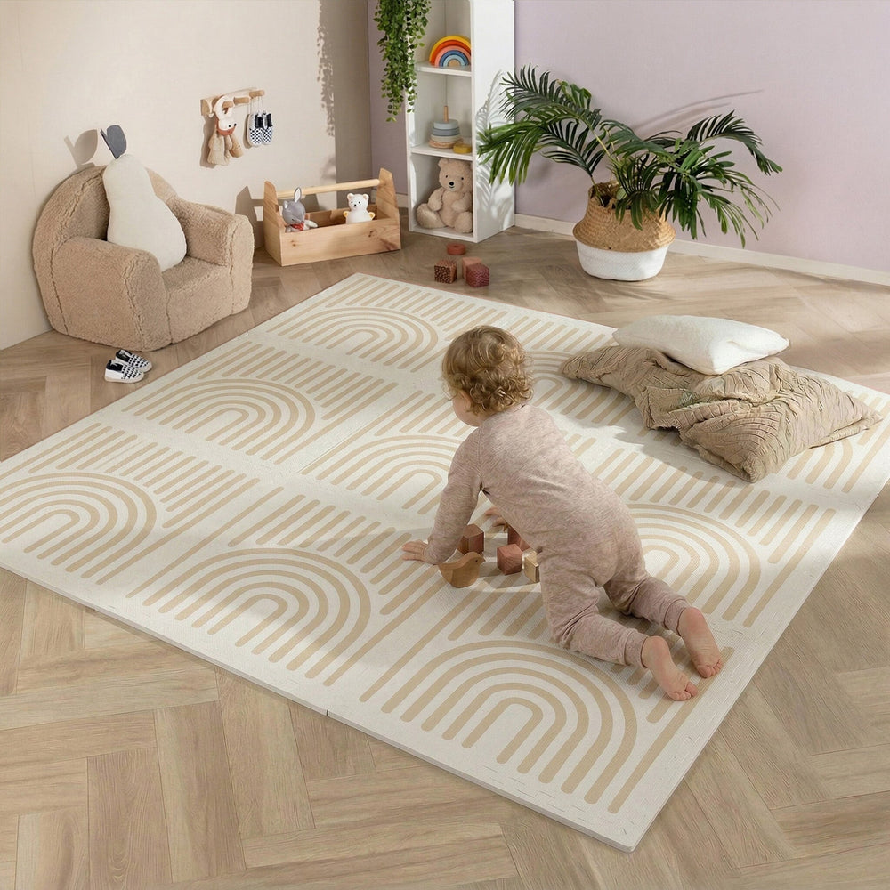 Foam Puzzle Mat - Alfie XL Grid Beige