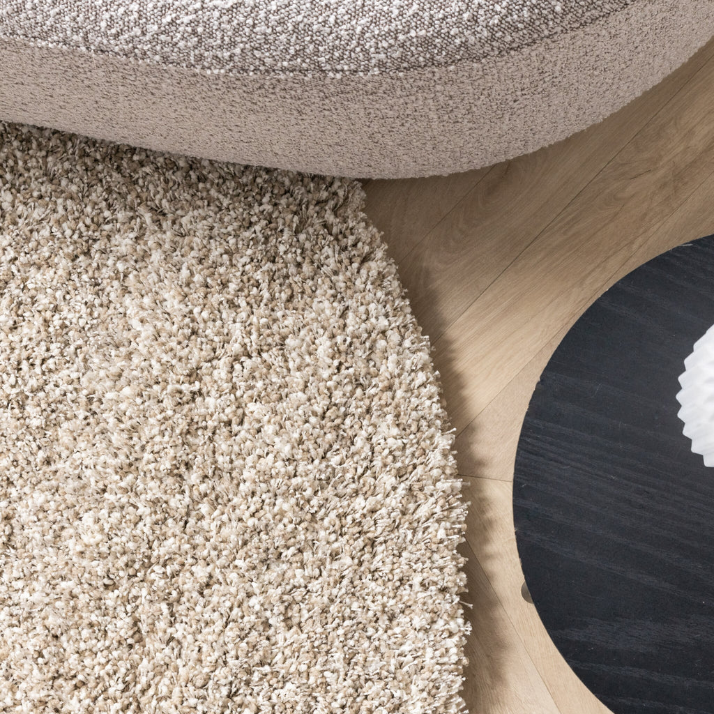 Round shaggy rug - Yves Beige
