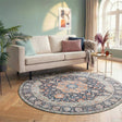 Round Vintage Rug - Imagine Medallion Blue